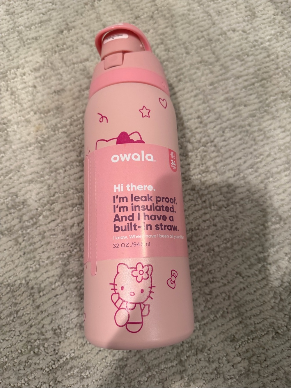 Owala x Hello Kitty Pink Rose Quartz Bottle 32 oz 950 ML Rare Brand New Box